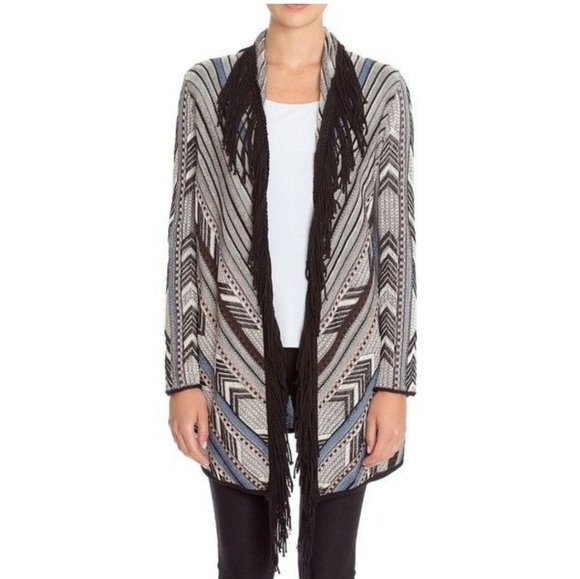 Nic+Zoe Women Cardigan Open Front Fringe  Aztec Boho sweater plus size 2X - Picture 1 of 6
